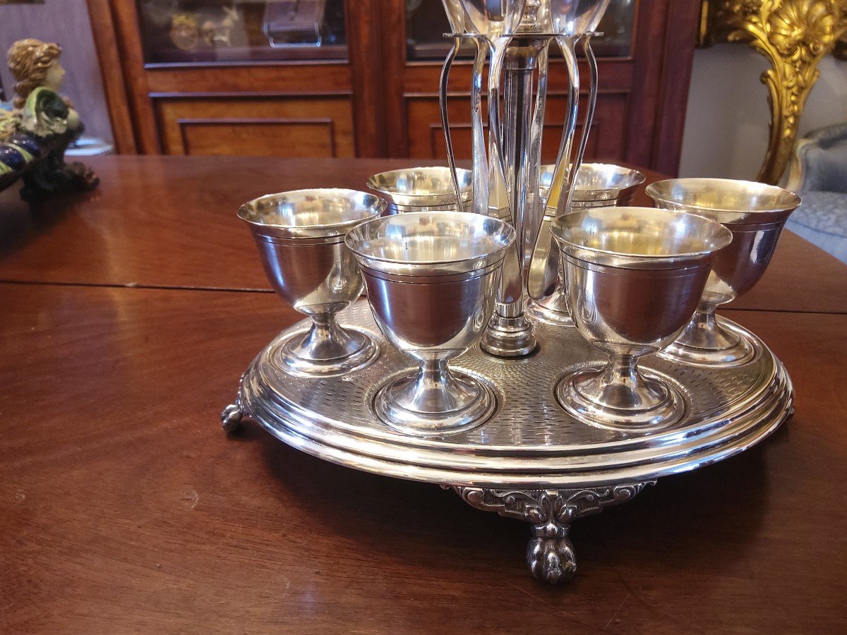 Egg Cup In Silver Metal Late 19th Or Early 20th Century-photo-4